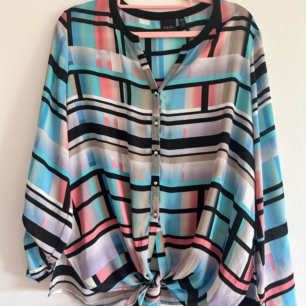 Rafaella Multicolor Geometric Blouse